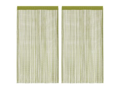 Provázkové záclony, 2 ks, 140x250 cm, zelená 132413