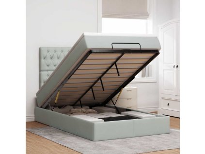 Osmanský rám postele s matracemi světle šedá 120x190 cm samet 3314378