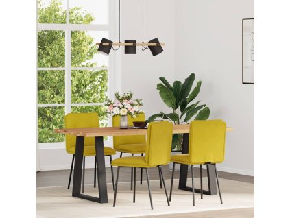 Jídelní židle 4 ks žluté samet 3315416