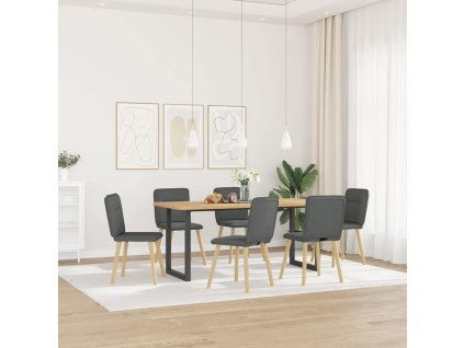 Otočné jídelní židle 6 ks tmavě šedé textil 3315591