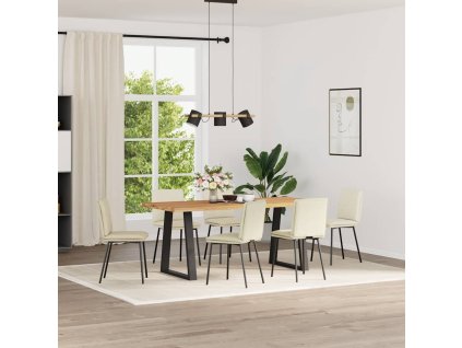 Jídelní židle 6 ks krémové samet 3315623