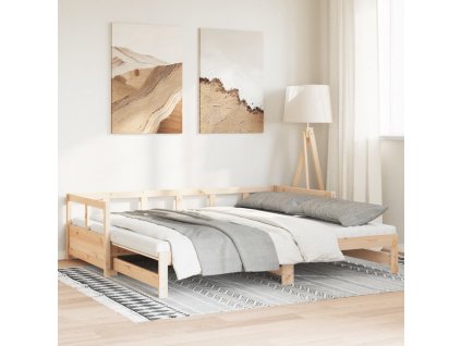 Válenda s přistýlkou a matracemi 90 x 190 cm masivní borovice 3321044