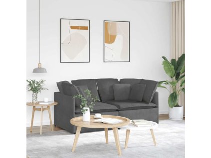 Modulární pohovka s polštáři manšestrová tkanina tmavě šedá 3321258