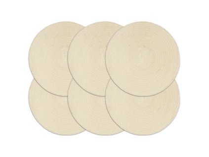 Prostírání 6 ks přírodní 38 cm kulaté bavlna 133843