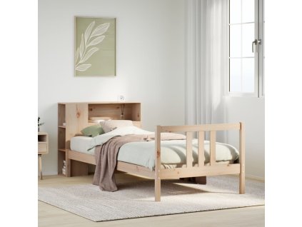 Postel s knihovnou bez matrace 75 x 190 cm masivní borovice 3322291