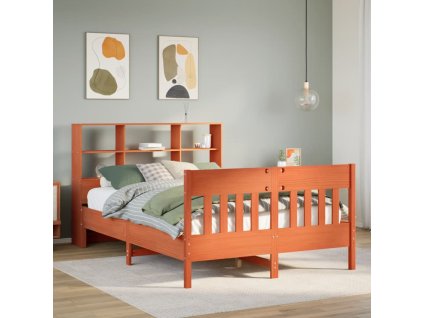 Postel bez matrace voskově hnědá 140 x 190 cm masivní borovice 3323235