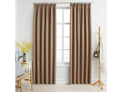 Zatemňovací závěsy s háčky 2 ks taupe 140 x 175 cm 134438