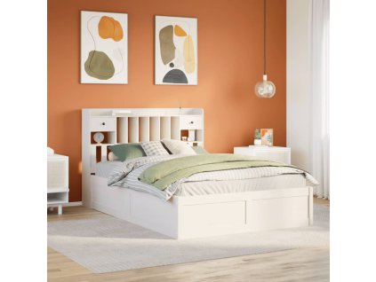 Postel bez matrace bílá 150 x 200 cm masivní borovice 3323492