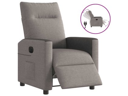 Elektrické polohovací křeslo taupe textil 3324043