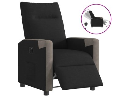Elektrické polohovací křeslo černé textil 3324082