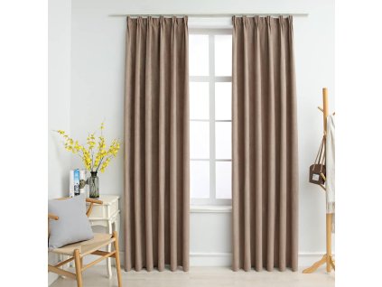 Zatemňovací závěsy s háčky 2 ks taupe 140 x 225 cm 134480