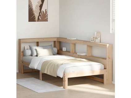 Postel s knihovnou bez matrace 75 x 190 cm masivní borovice 3324406