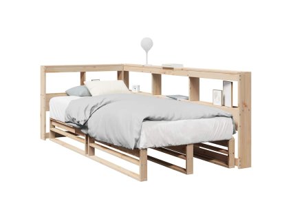Postel s knihovnou bez matrace 90 x 190 cm masivní borovice 3324520