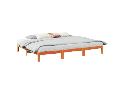 Rodinný rám postele bez matrace voskově hnědá 270x200 cm dřevo 3324570