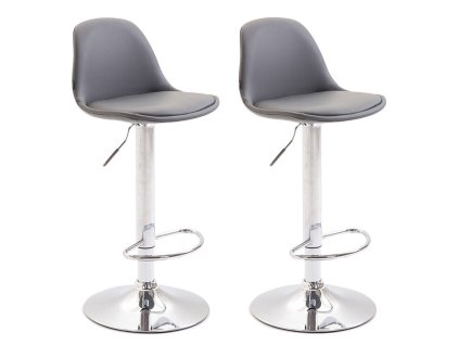 Sada 2 barových židlí Kiel v imitaci kůže (Barva černá, Barva rámu chrom)