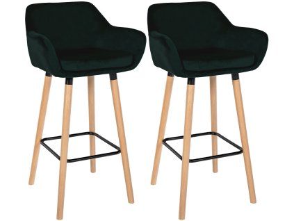 2er Set Barhocker Grant Samt (Farbe schwarz)