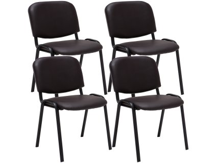 Sada 4 návštěvnických židlí Ken imitace kůže
