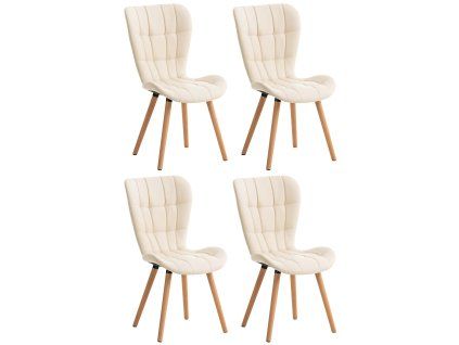 4er Set Esszimmerstuhl Elda Kunstleder (Farbe weiß)