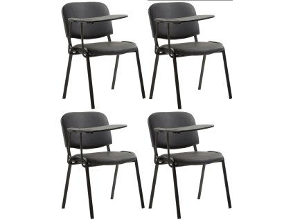 Sada 4 židlí Ken se skládacím stolkem v imitaci kůže