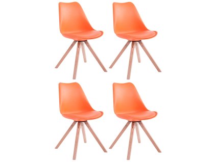 Sada 4 židlí Toulouse imitace kůže Square