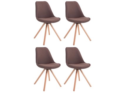 Sada 4 židlí pro hosty Toulouse látka kulatá