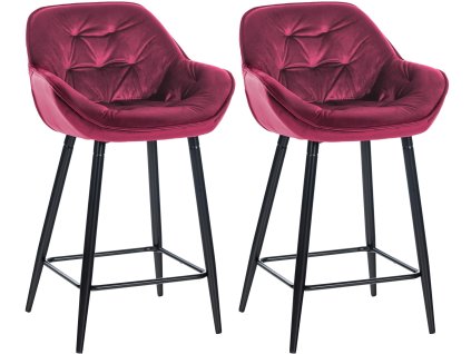 Sada 2 barových židlí Gibson samet výška sedáku 76 cm