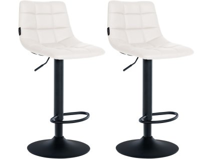 Sada 2 barových židlí Jerry v imitaci kůže (Barva černá, Barva rámu černá)