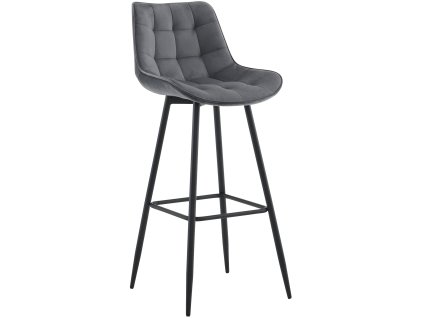 Barová židle Dartford (Barva tmavě šedá, Materiál Velvet)