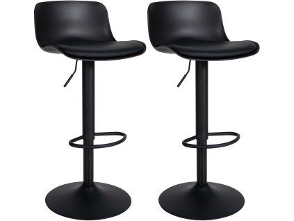 2er Set Barhocker Almada Kunstleder (Farbe schwarz)