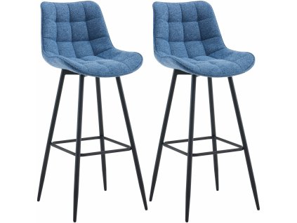 Sada 2 barových židlí Dartford (Barva šedá, Materiál Velvet)