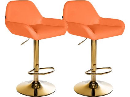 Sada 2 barových židlí Braga zlatá umělá kůže
