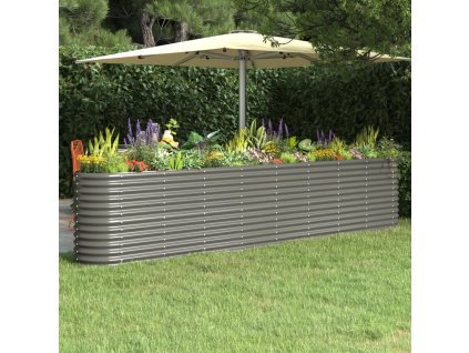 Vyvýšený záhon pozinkovaná ocel 332x40x68 cm šedý 318909