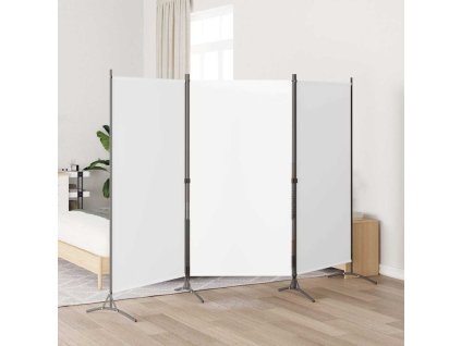 3dílný paraván bílý 260x180 cm textil 320731