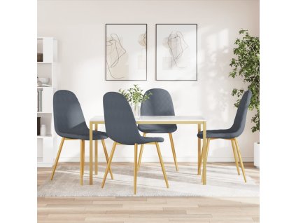 Jídelní židle 4 ks tmavě šedé samet 325680