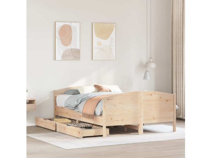 Postel bez matrace 120 x 190 cm masivní borovice 3301800