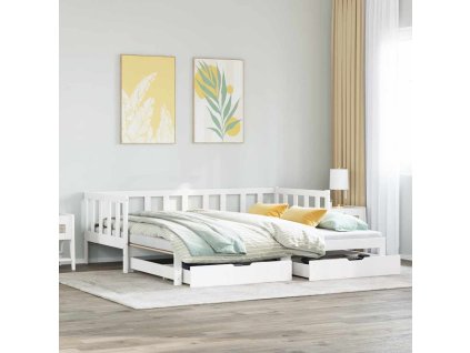 Válenda s přistýlkou a zásuvkami bez matrace bílá 80x200 cm 3302192