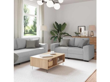 2dílná sedací souprava s poduškami obláčkově šedá textil 3324739