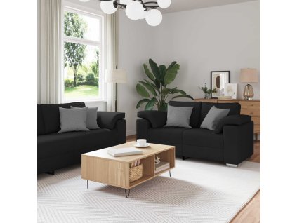 Pohovka 2 pcs Černý 219 x 80 x 82 cm textil 3324742