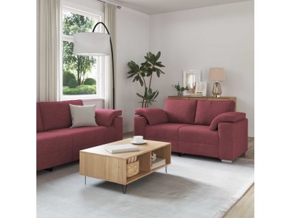 Pohovka 2 pcs Víno Červené 219 x 80 x 82 cm textil 3324743