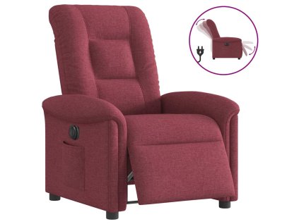 Elektrické polohovací křeslo vínové textil 3303237