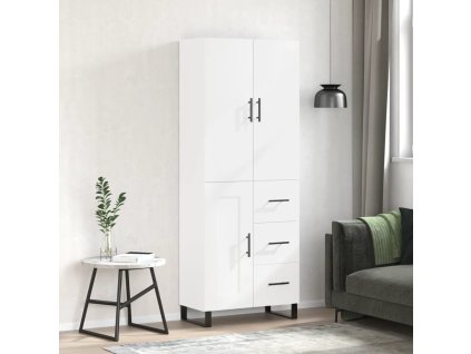 Skříň highboard bílá 69,5 x 34 x 180 cm kompozitní dřevo 3196035
