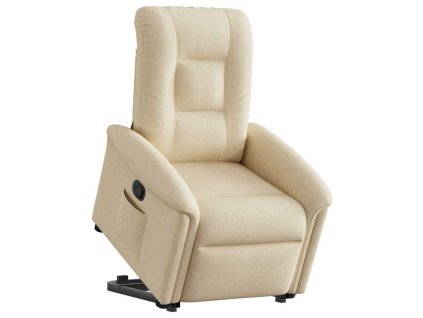 Zvedací polohovací křeslo krémové textil 3303262