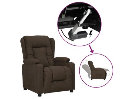 Zvedací křeslo tmavě hnědé textil 3093428