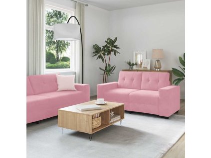 Set pohovek 3 pcs Růžová 221 x 80 x 80 cm samet 3324642