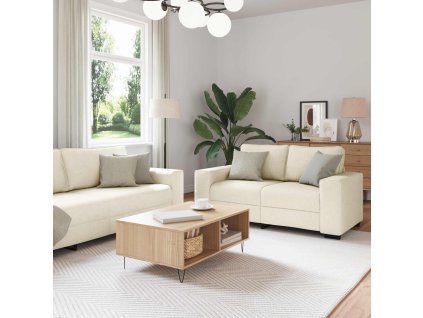 Pohovka 2 pcs Béžová 221 x 80 x 82 cm Lněná směs 3324688