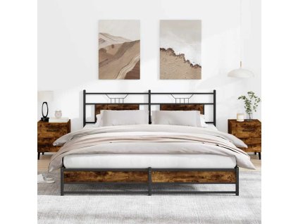 Kovový rám postele bez matrace kouřový dub 183 x 213 cm 3325110