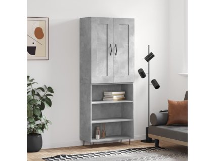 Skříň highboard betonově šedá 69,5x34x180 cm kompozitní dřevo 3200101