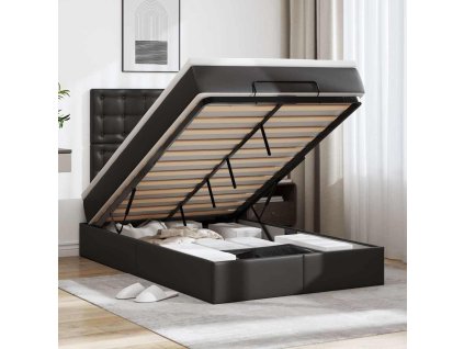 Osmanský rám postele s matrací černá 120x190 cm umělá kůže 3312991