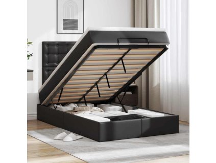Osmanský rám postele s matrací černá 120x190 cm umělá kůže 3313840