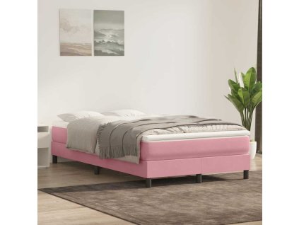 Postel Box Spring bez matrace růžová 120x220 cm samet 3315872